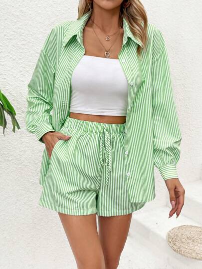 ALEXA| STRIPE SHORT SET