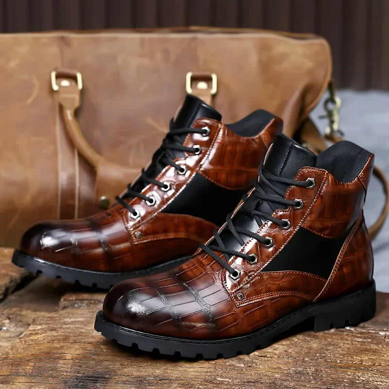 Gunner | Crocodile Leather Boots